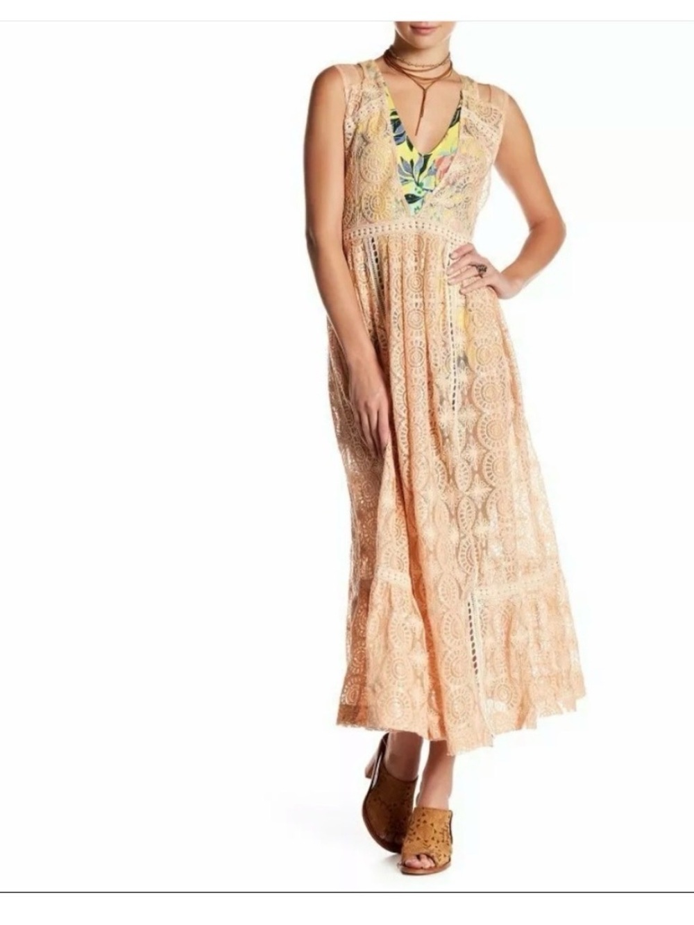 Free People Shine On Midi Dress Size M